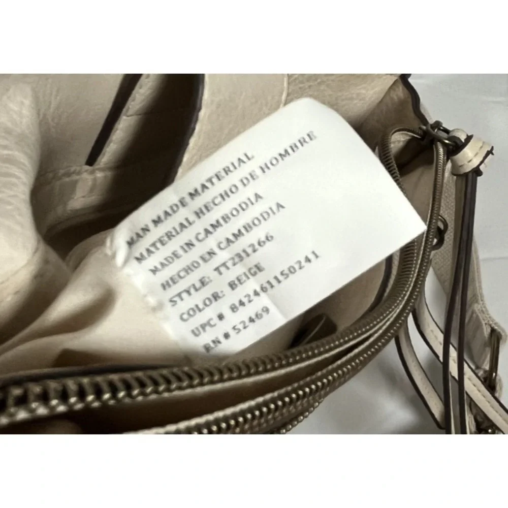 Crossbody‎  Bag Beige Faux Leather